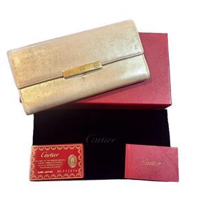 Cartier Champagne Gold Love Collection Long Wallet w/ Box & COA, Vintage Y2K
